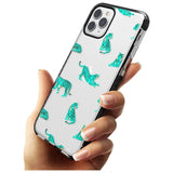 Turquoise Tiger Jungle Cat Pattern Black Impact Phone Case for iPhone 11 Pro Max