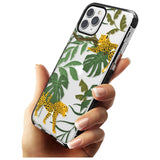 Two Jaguars & Foliage Jungle Cat Pattern Black Impact Phone Case for iPhone 11 Pro Max