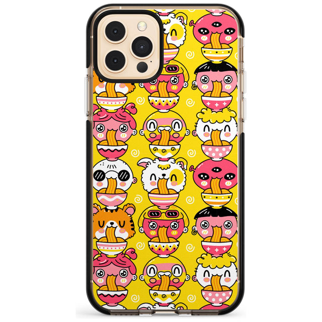 Ramen Noodle Kawaii Pattern Black Impact Phone Case for iPhone 11