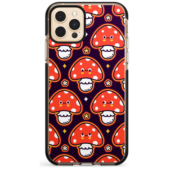 Mushroom Kawaii Pattern Black Impact Phone Case for iPhone 11