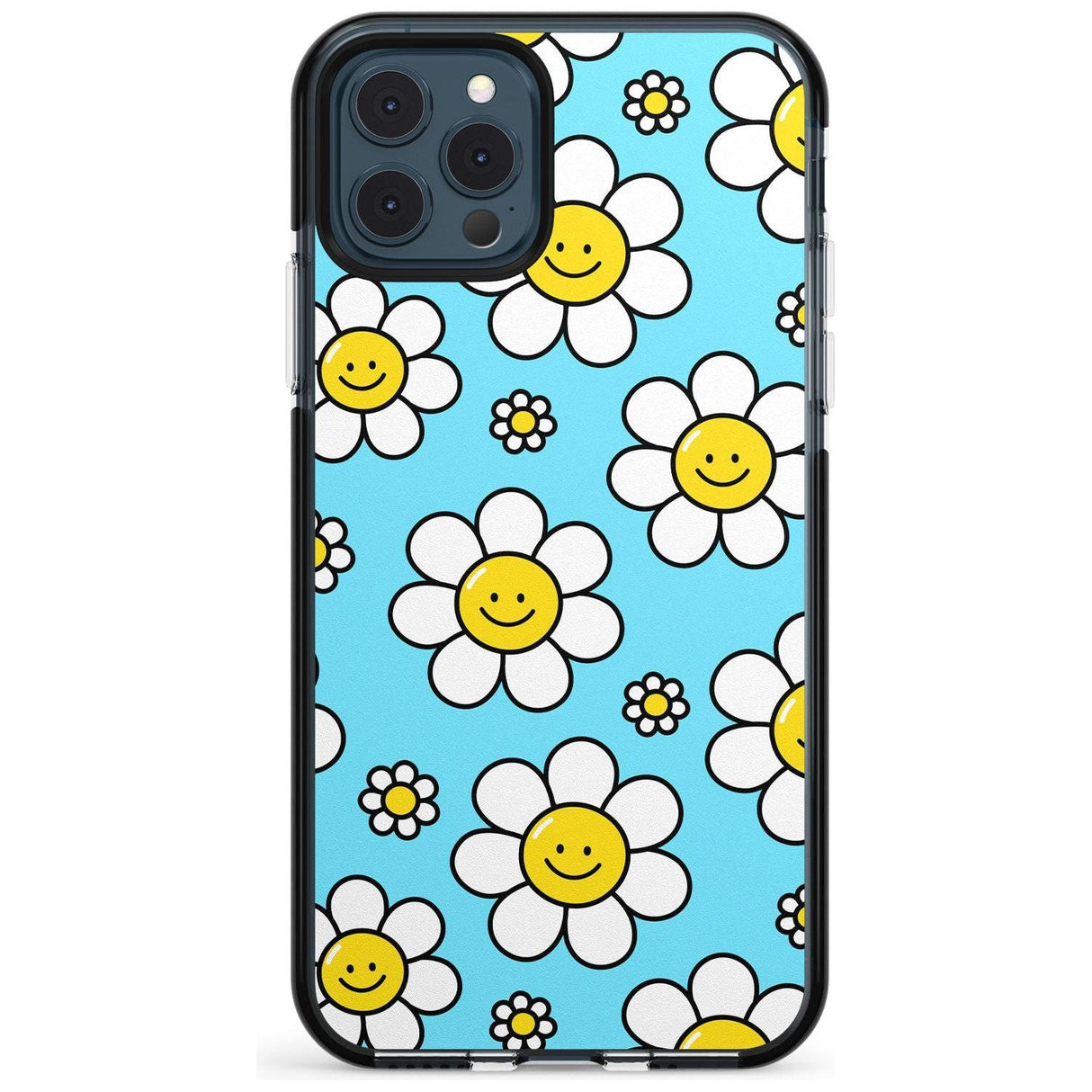 Daisy Faces Kawaii Pattern Black Impact Phone Case for iPhone 11