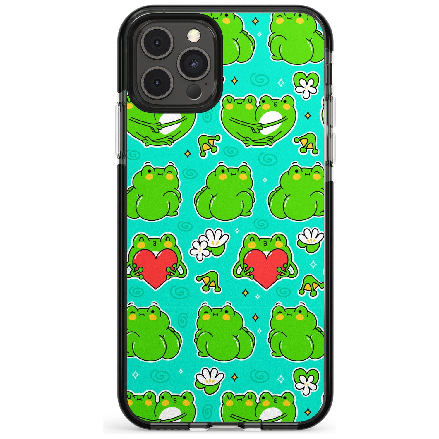 Frog Booty Kawaii Pattern Black Impact Phone Case for iPhone 11
