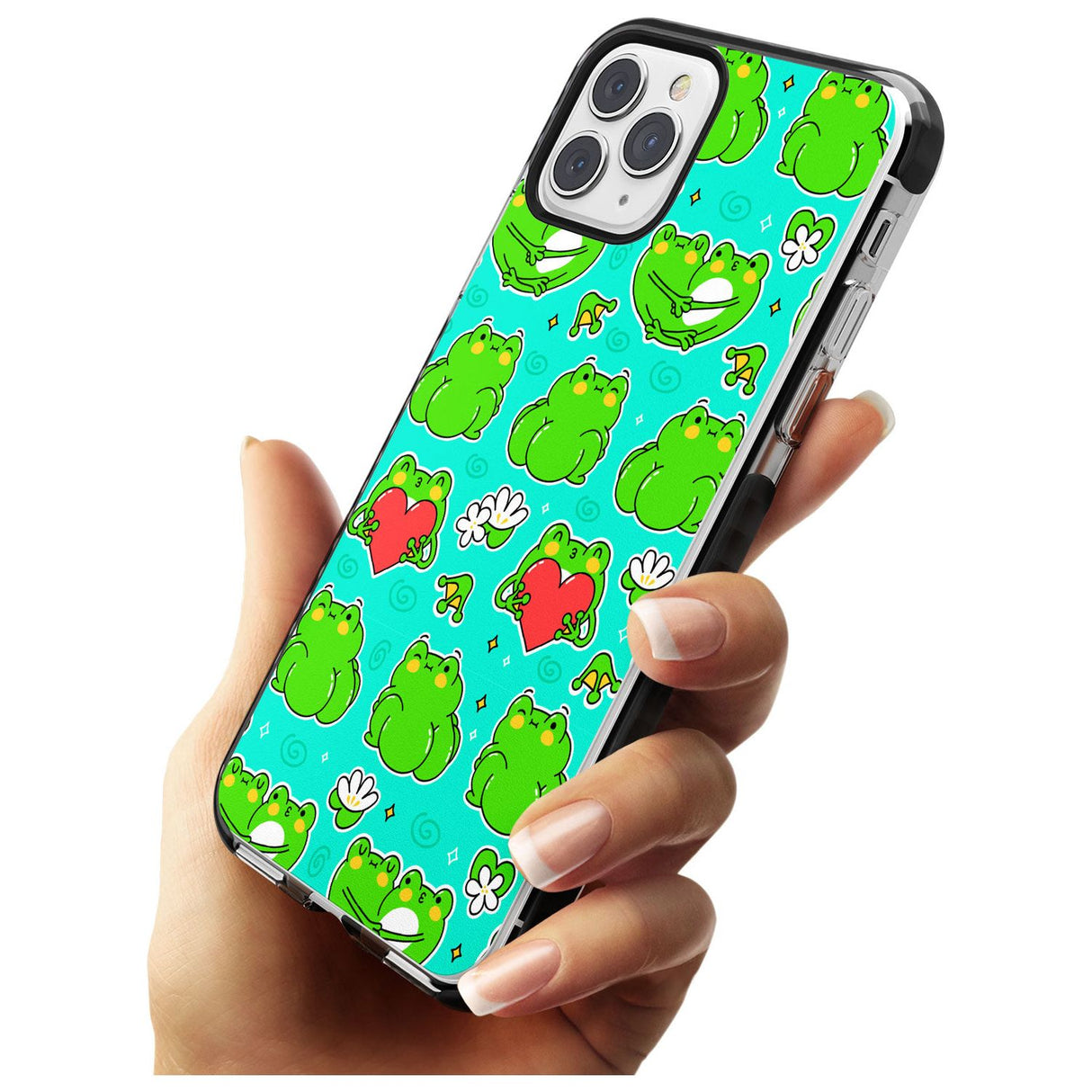 Frog Booty Kawaii Pattern Black Impact Phone Case for iPhone 11