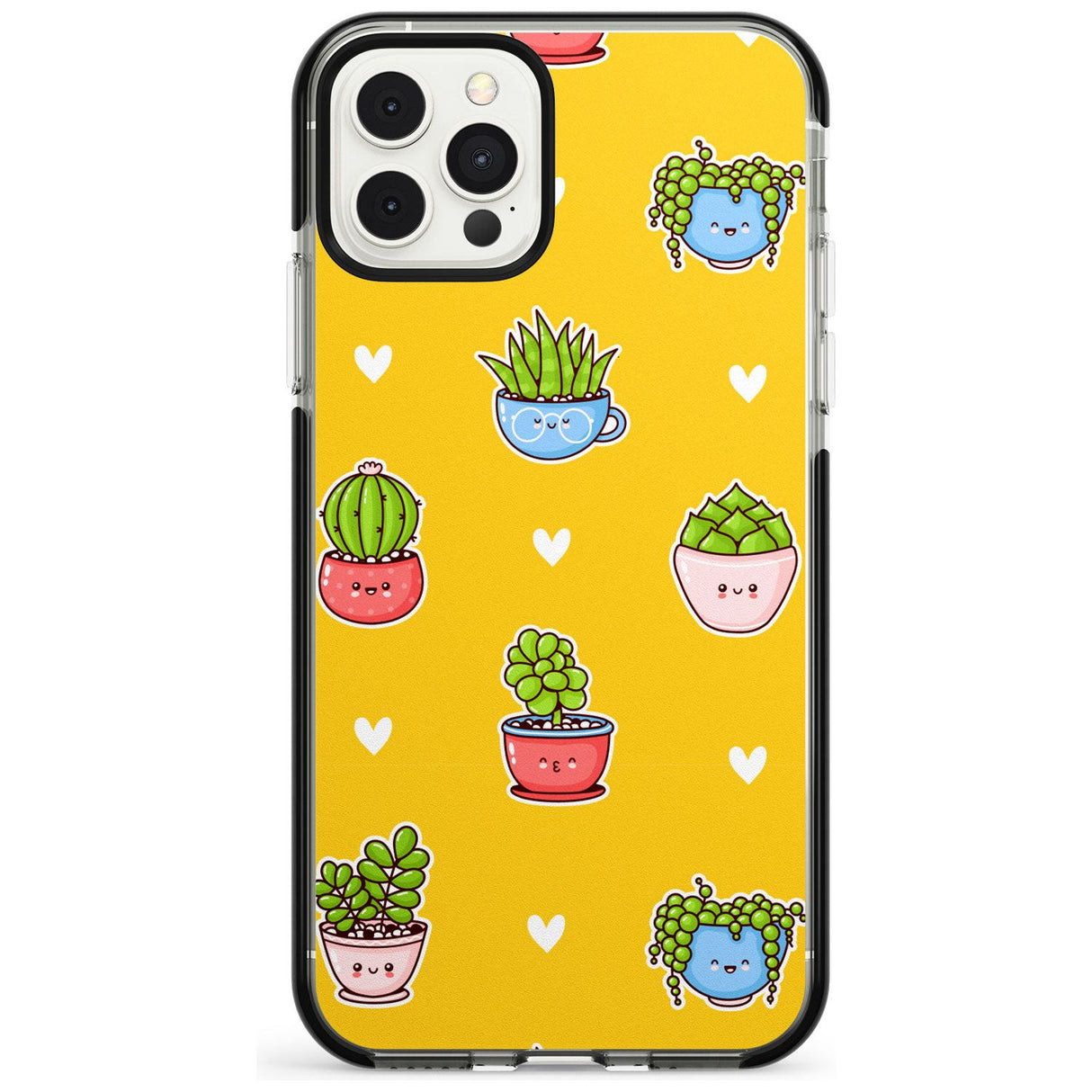 Plant Faces Kawaii Pattern Black Impact Phone Case for iPhone 11