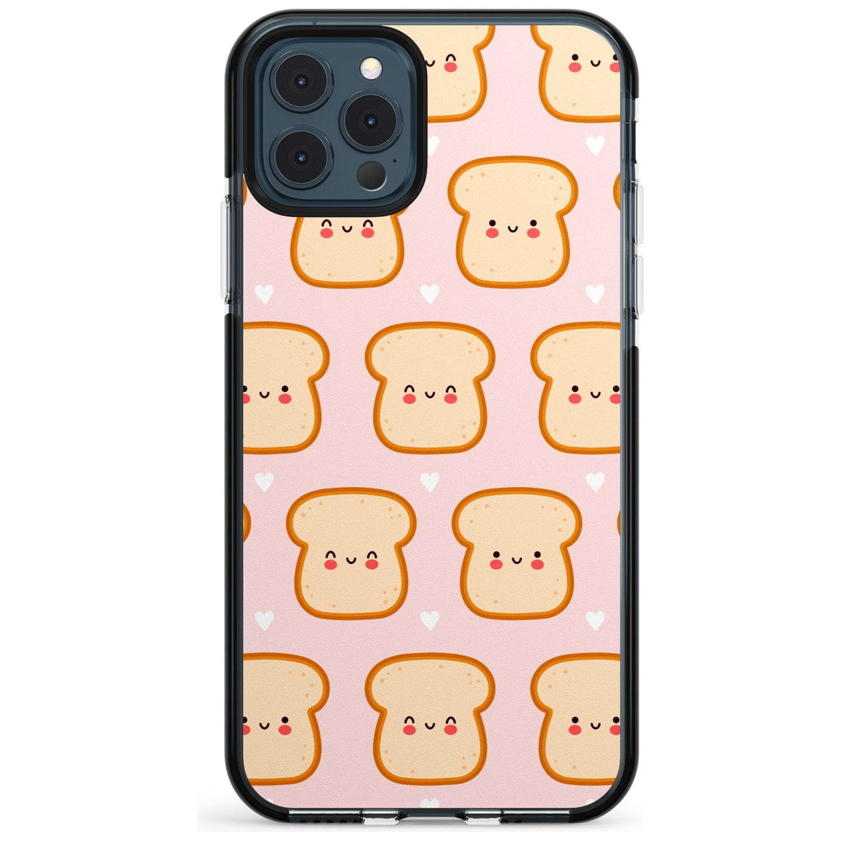 Bread Faces Kawaii Pattern Black Impact Phone Case for iPhone 11