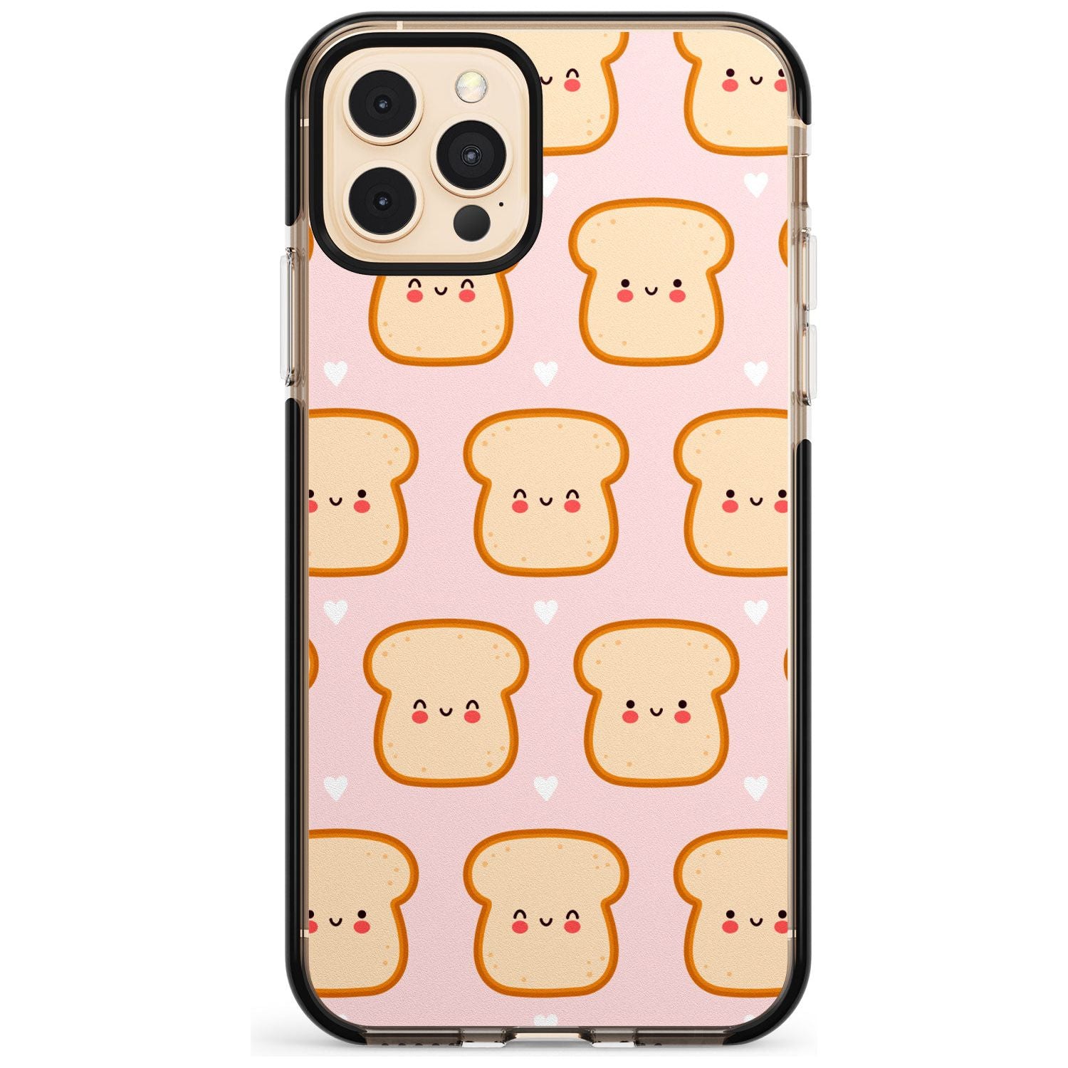 Bread Faces Kawaii Pattern Black Impact Phone Case for iPhone 11