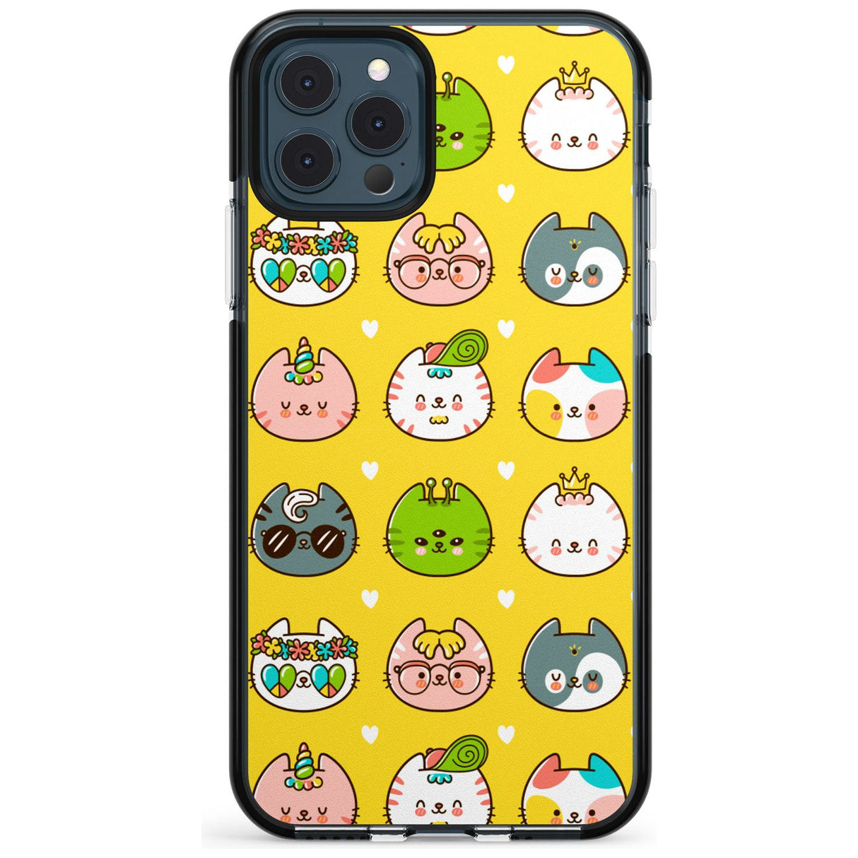 Mythical Cats Kawaii Pattern Black Impact Phone Case for iPhone 11