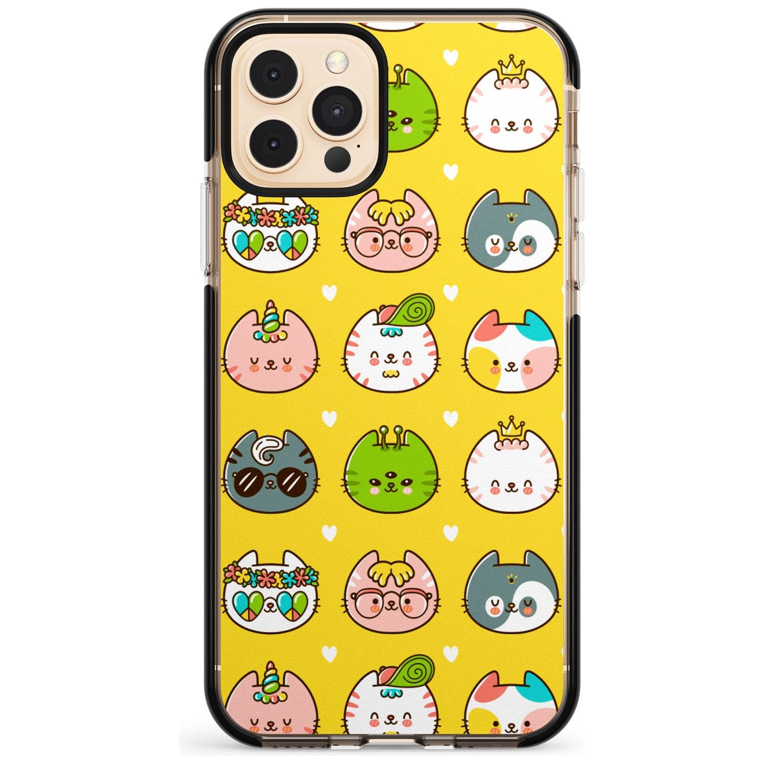 Mythical Cats Kawaii Pattern Black Impact Phone Case for iPhone 11