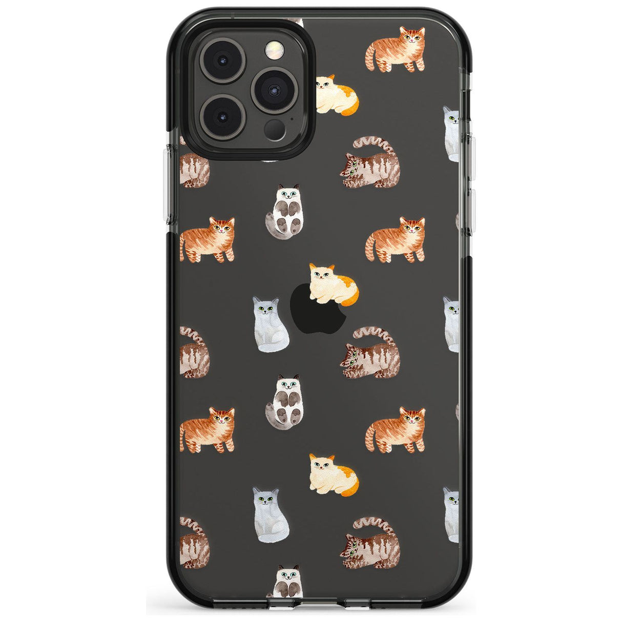 Cute Cat Pattern - Clear Pink Fade Impact Phone Case for iPhone 11