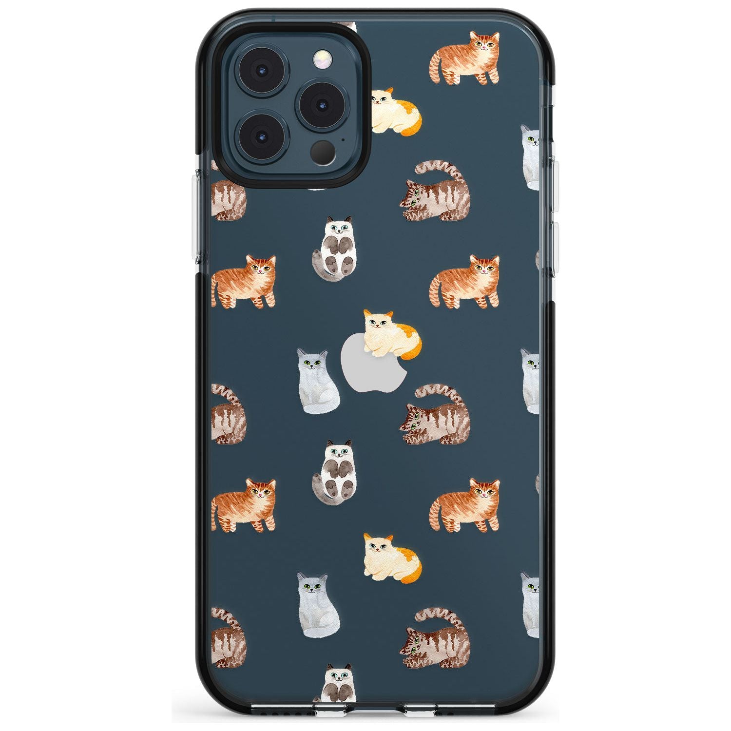 Cute Cat Pattern - Clear Pink Fade Impact Phone Case for iPhone 11