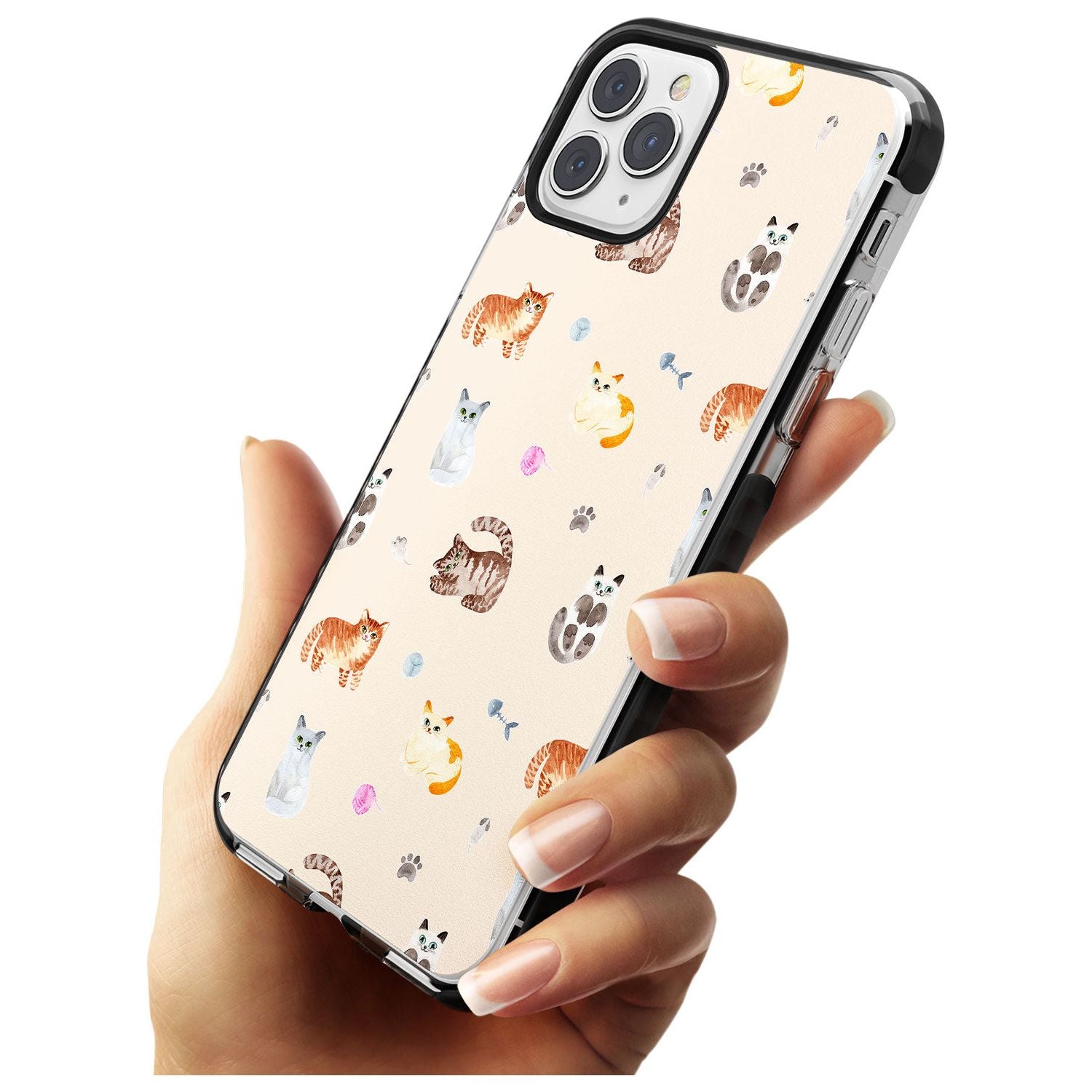 Cats with Toys Pink Fade Impact Phone Case for iPhone 11