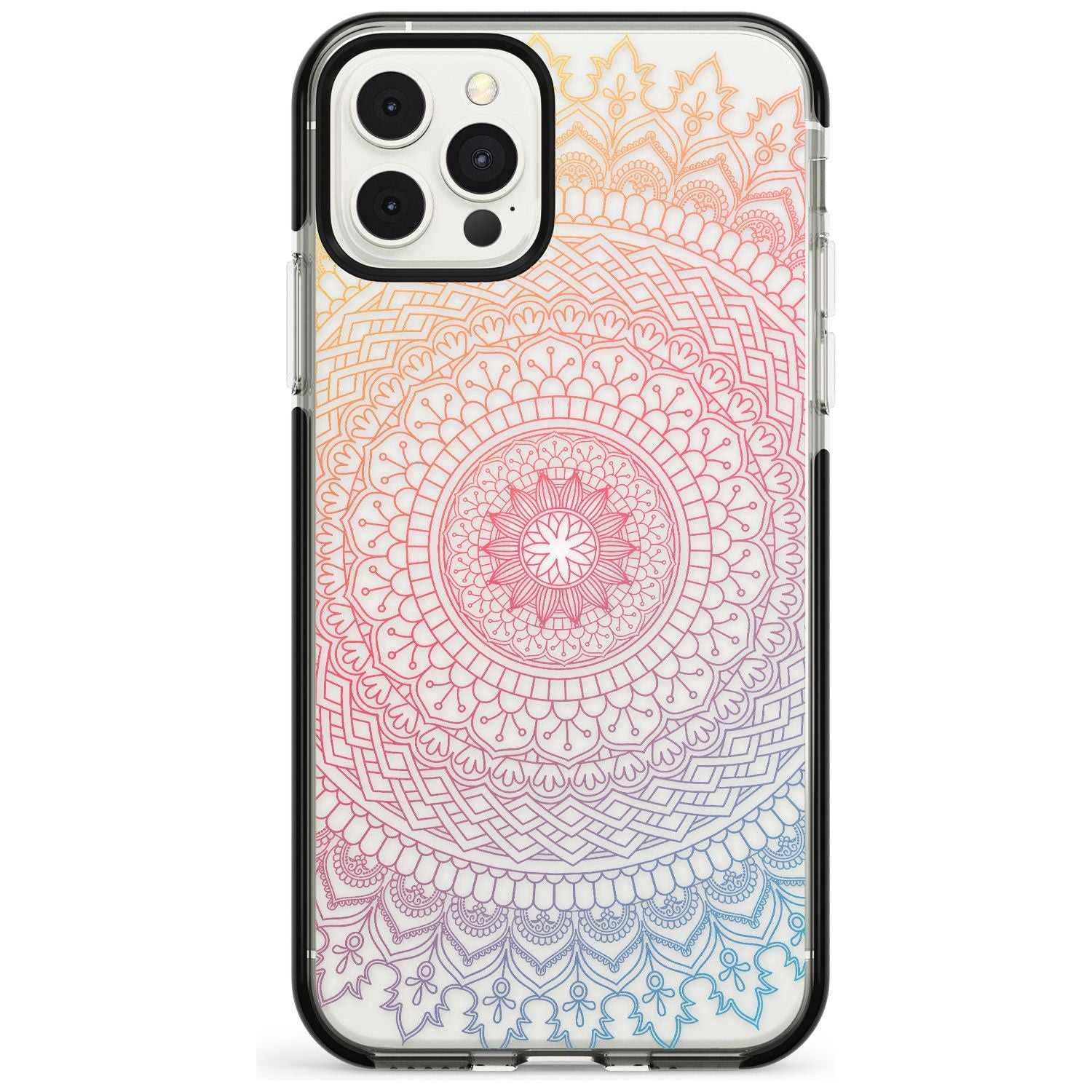 Large Rainbow Mandala Transparent Design Pink Fade Impact Phone Case for iPhone 11