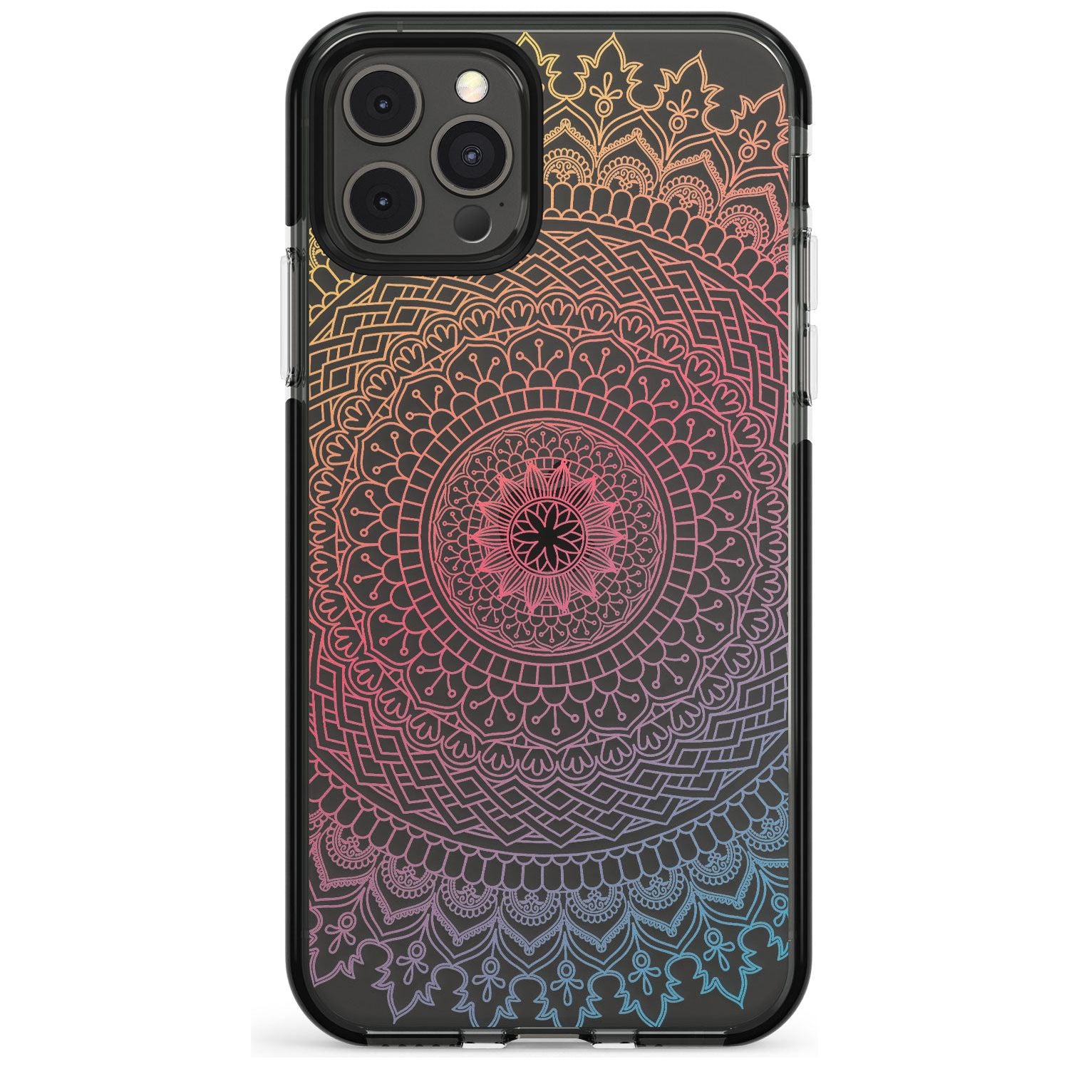Large Rainbow Mandala Transparent Design Pink Fade Impact Phone Case for iPhone 11