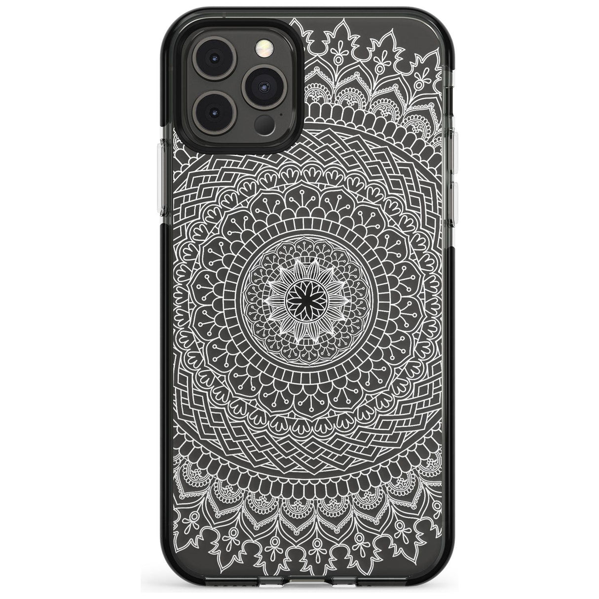 Large White Mandala Transparent Design Pink Fade Impact Phone Case for iPhone 11