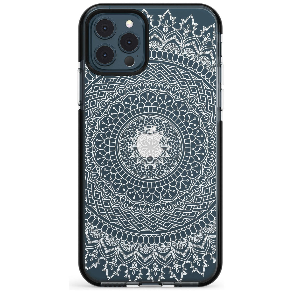 Large White Mandala Transparent Design Pink Fade Impact Phone Case for iPhone 11