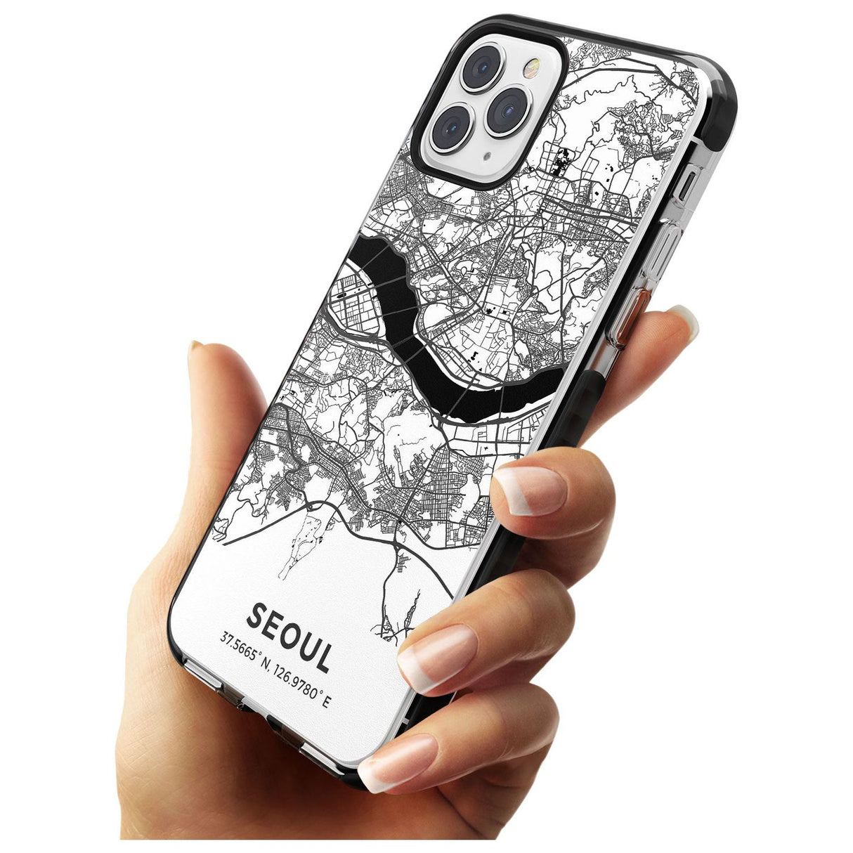 Map of Seoul, South Korea Black Impact Phone Case for iPhone 11 Pro Max