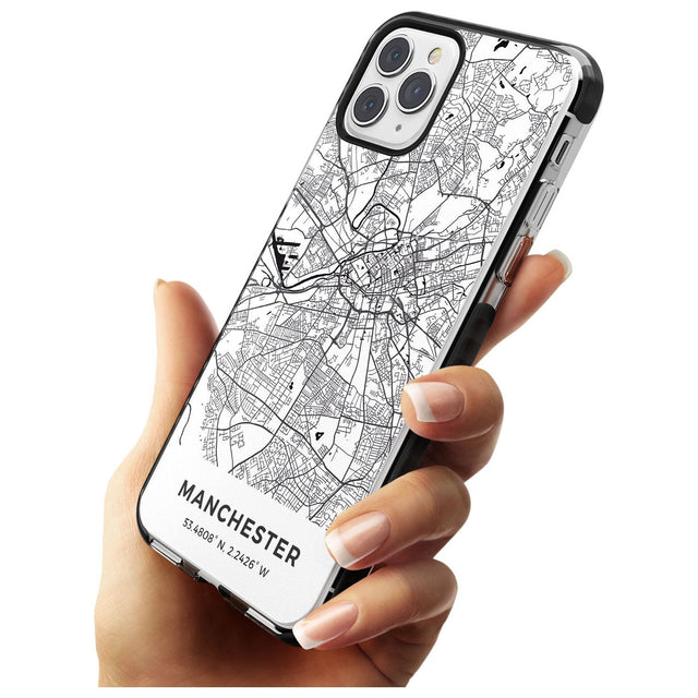 Map of Manchester, England Black Impact Phone Case for iPhone 11 Pro Max