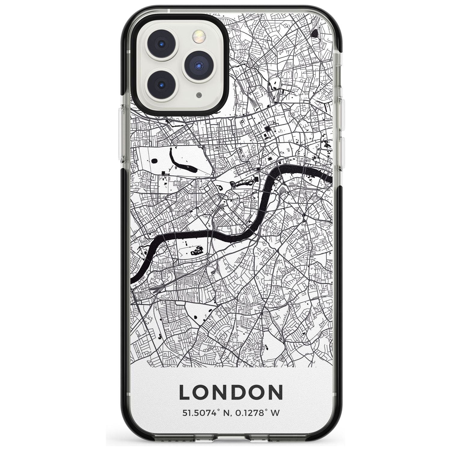 Map of London, England Black Impact Phone Case for iPhone 11 Pro Max