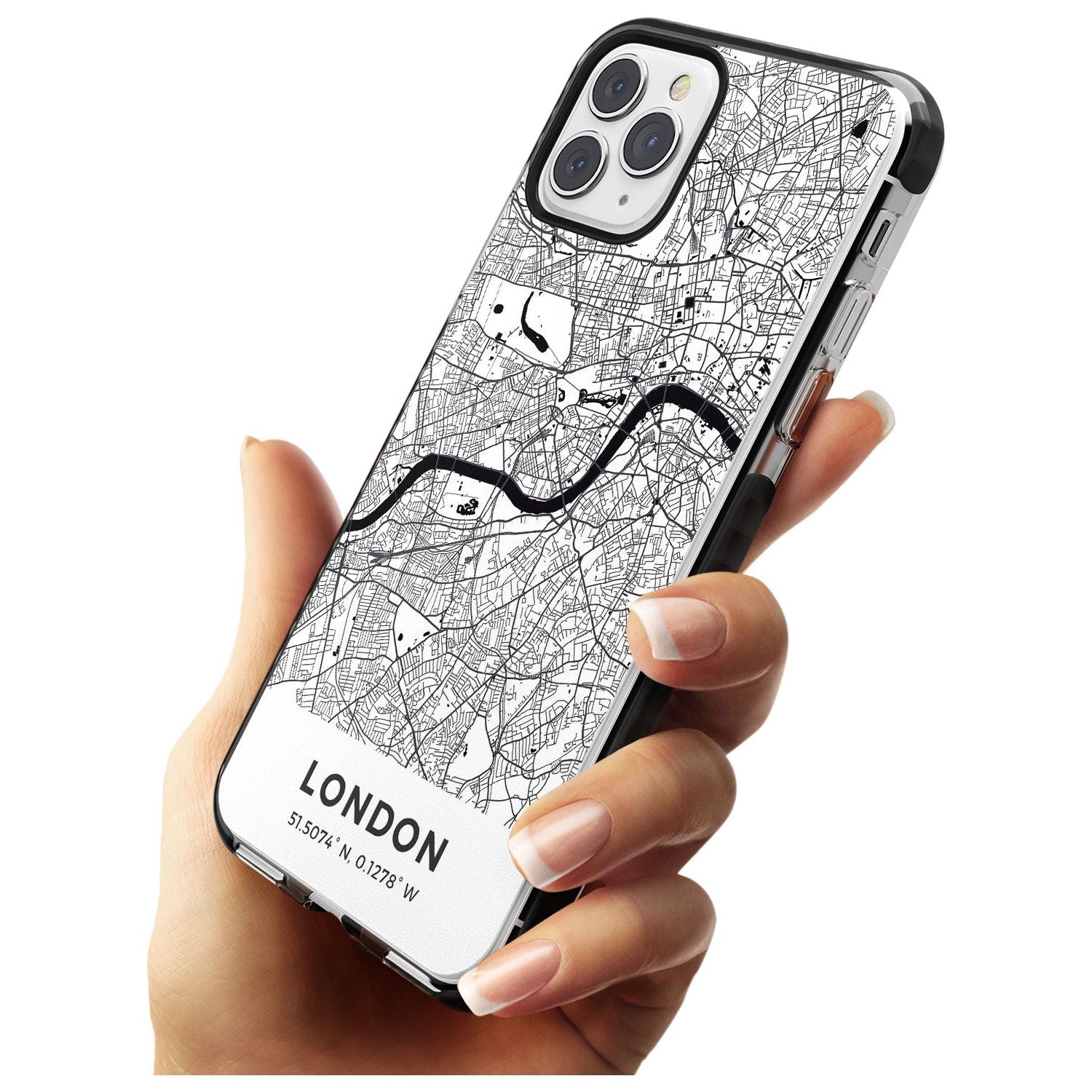 Map of London, England Black Impact Phone Case for iPhone 11 Pro Max