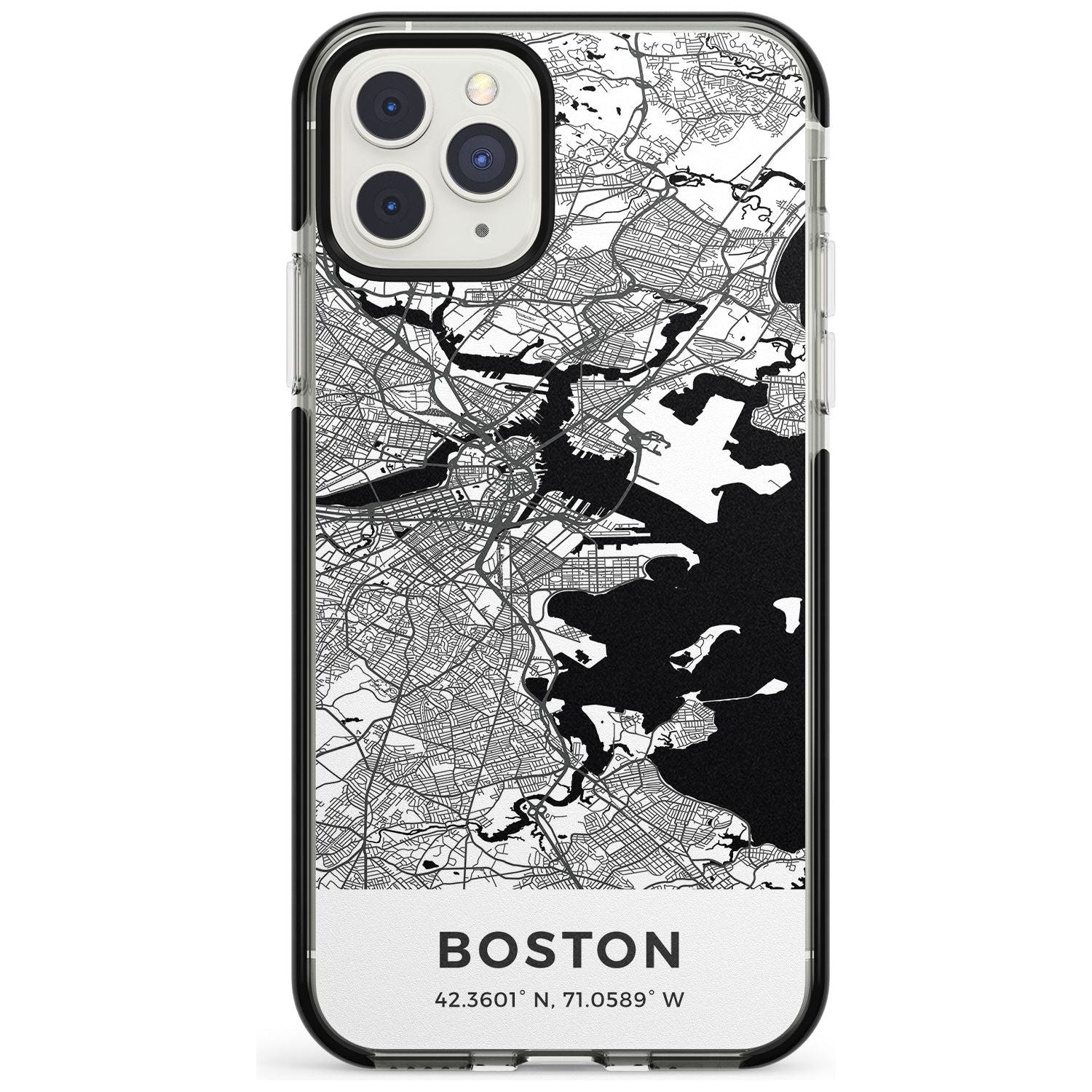 Map of Boston, Massachusetts Black Impact Phone Case for iPhone 11 Pro Max