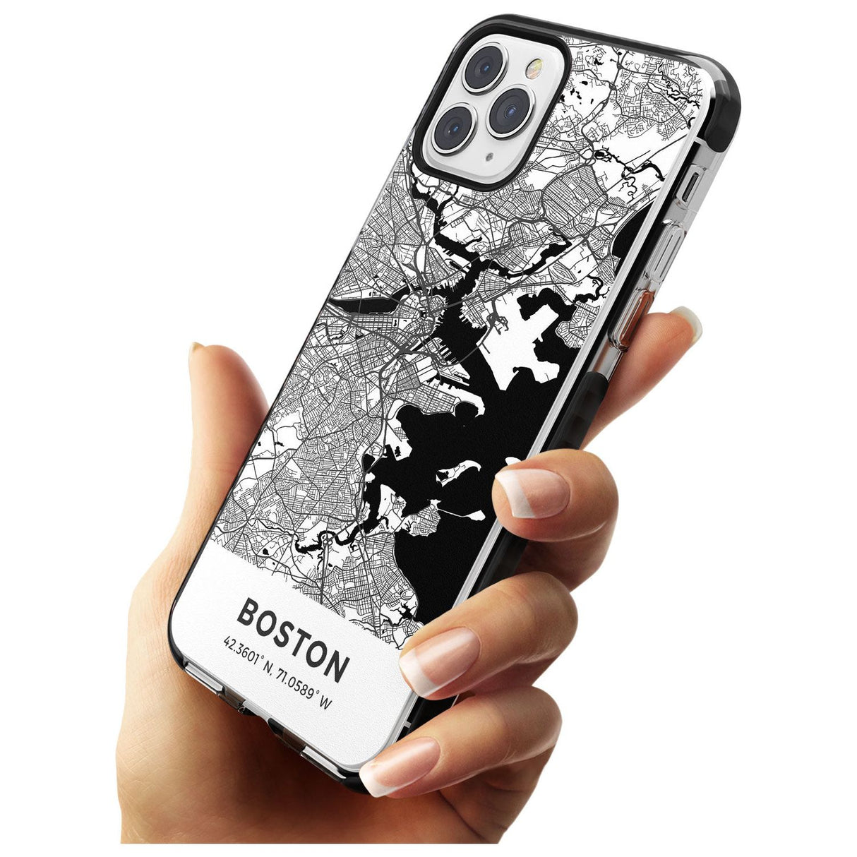 Map of Boston, Massachusetts Black Impact Phone Case for iPhone 11 Pro Max