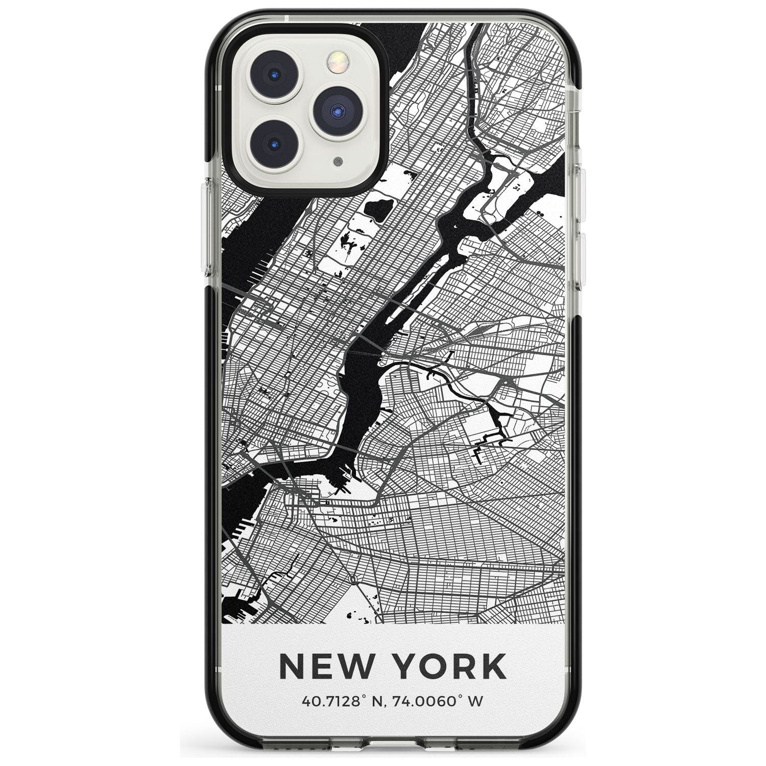 Map of New York, New York Black Impact Phone Case for iPhone 11 Pro Max