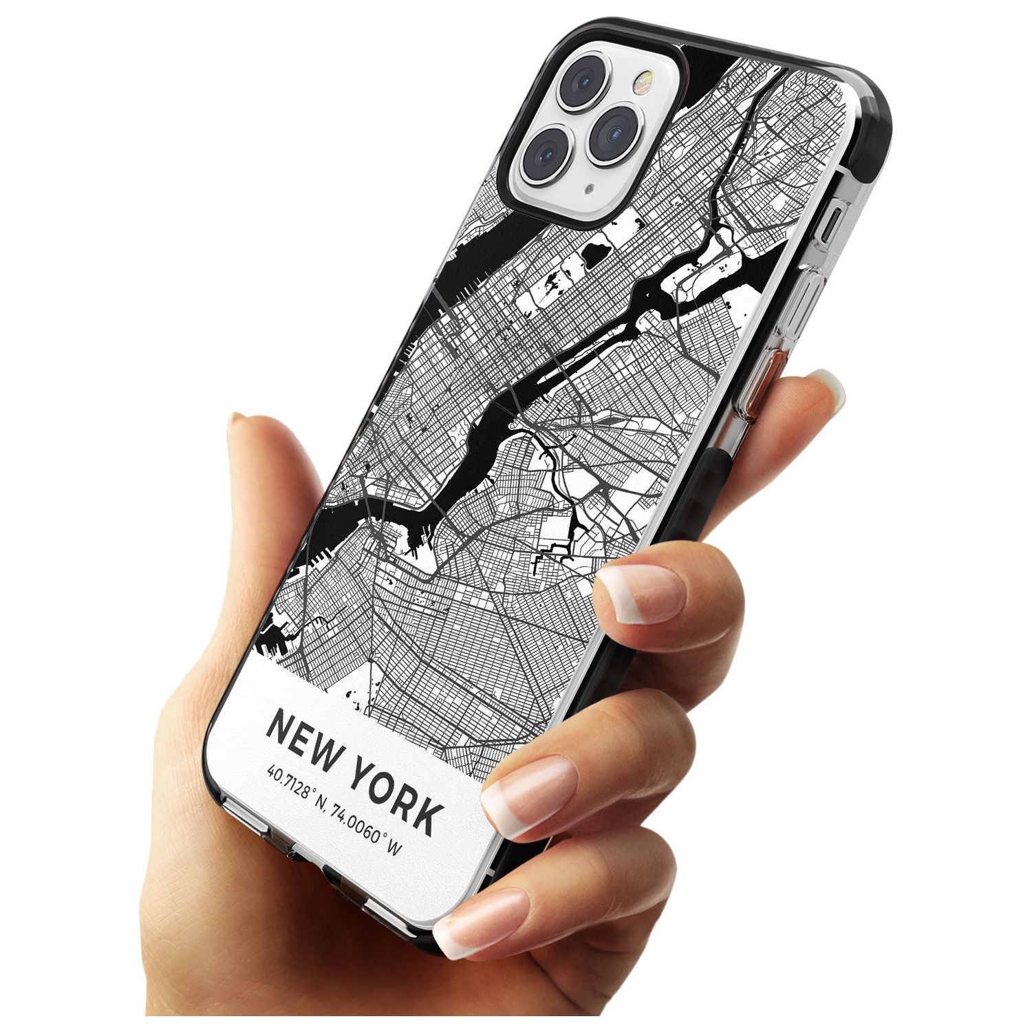 Map of New York, New York Black Impact Phone Case for iPhone 11 Pro Max