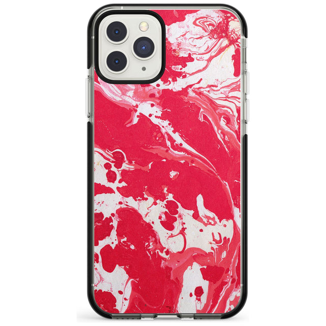 Red & White - Marbled Paper iPhone Case  Black Impact Phone Case - Case Warehouse