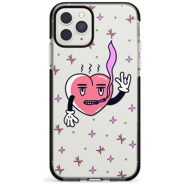 Rock n Roll Heart (Clear) Black Impact Phone Case for iPhone 11 Pro Max