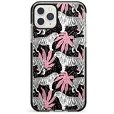 White Tigers on Black Pattern Black Impact Phone Case for iPhone 11 Pro Max