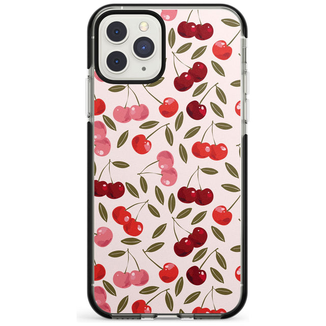 Fruity & Fun Patterns Cherries Phone Case iPhone 11 Pro Max / Black Impact Case,iPhone 11 Pro / Black Impact Case,iPhone 12 Pro Max / Black Impact Case Blanc Space