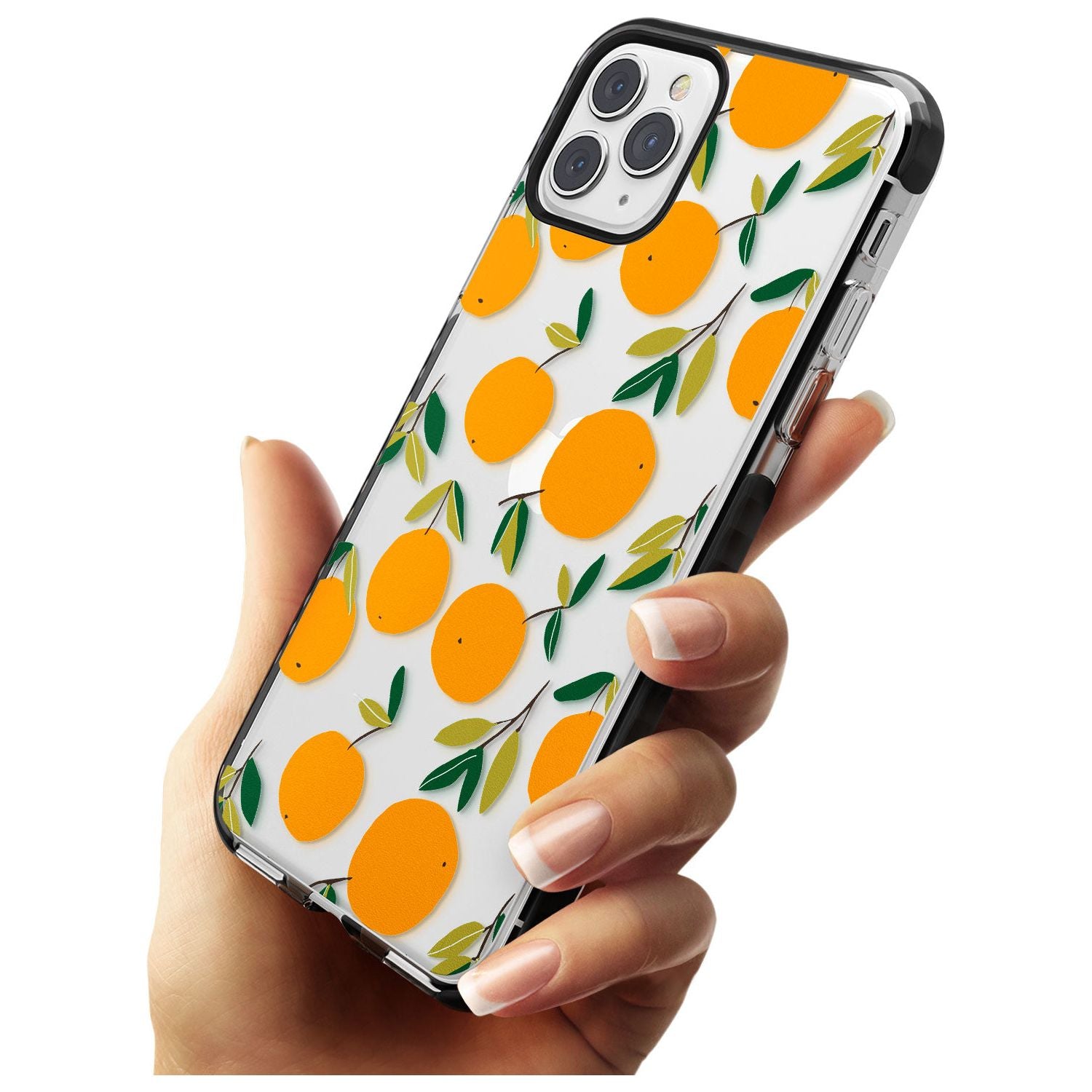 Oranges Pattern Black Impact Phone Case for iPhone 11 Pro Max
