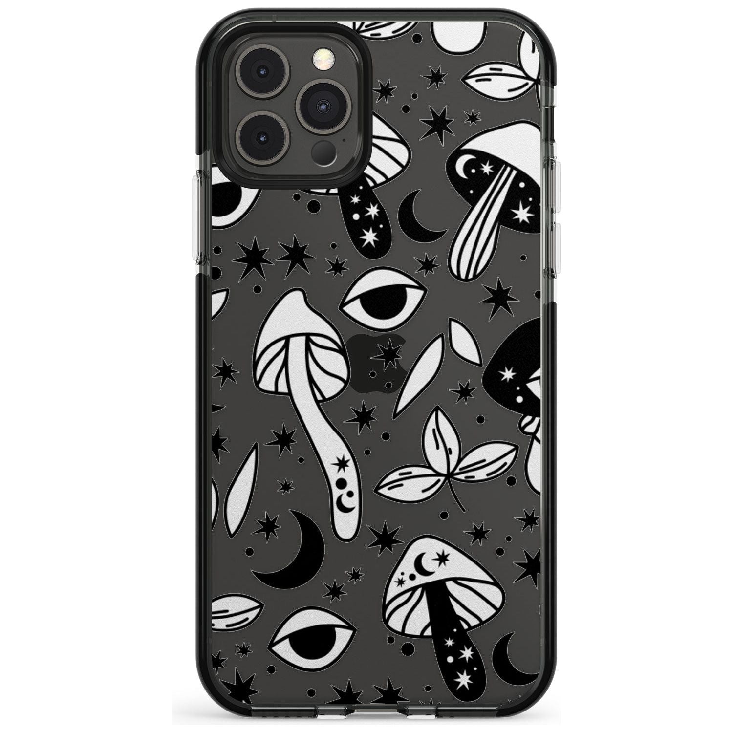 Psychedelic Mushrooms Pattern Black Impact Phone Case for iPhone 11