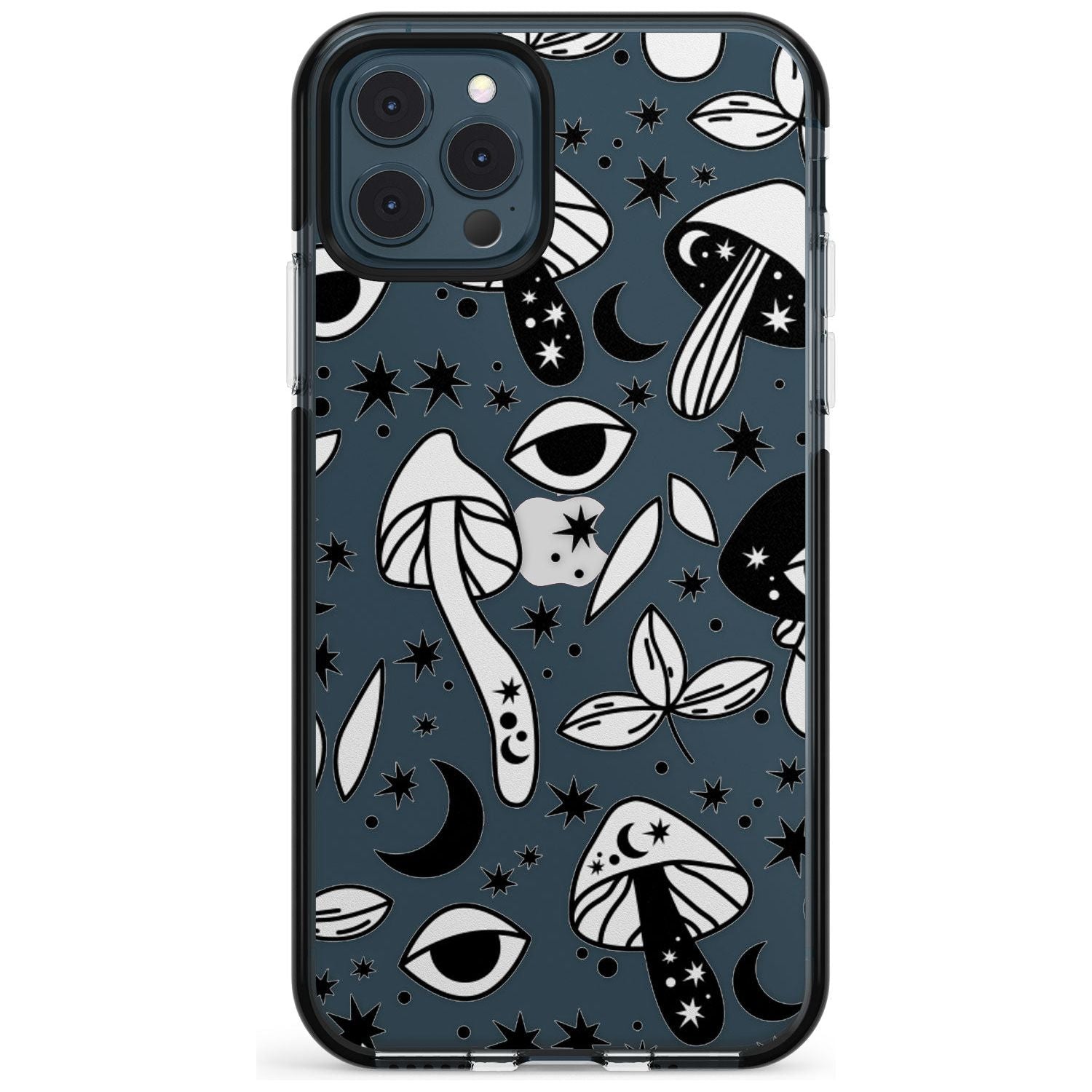 Psychedelic Mushrooms Pattern Black Impact Phone Case for iPhone 11