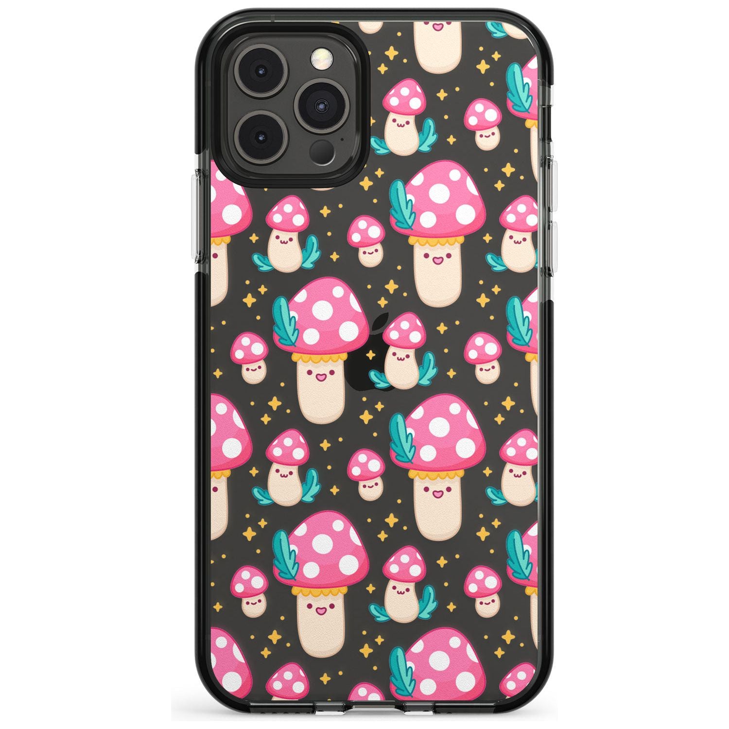 Cute Mushrooms Pattern Black Impact Phone Case for iPhone 11