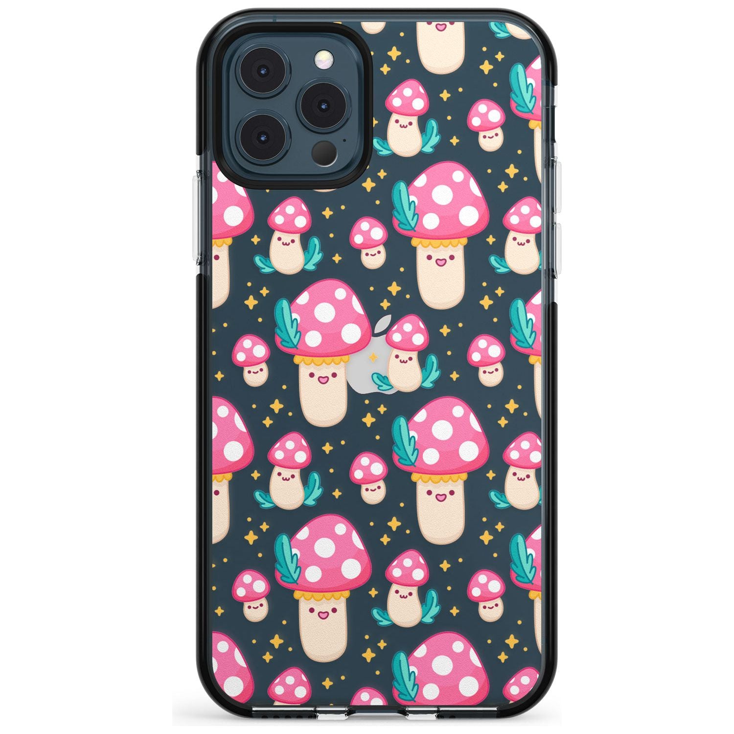 Cute Mushrooms Pattern Black Impact Phone Case for iPhone 11