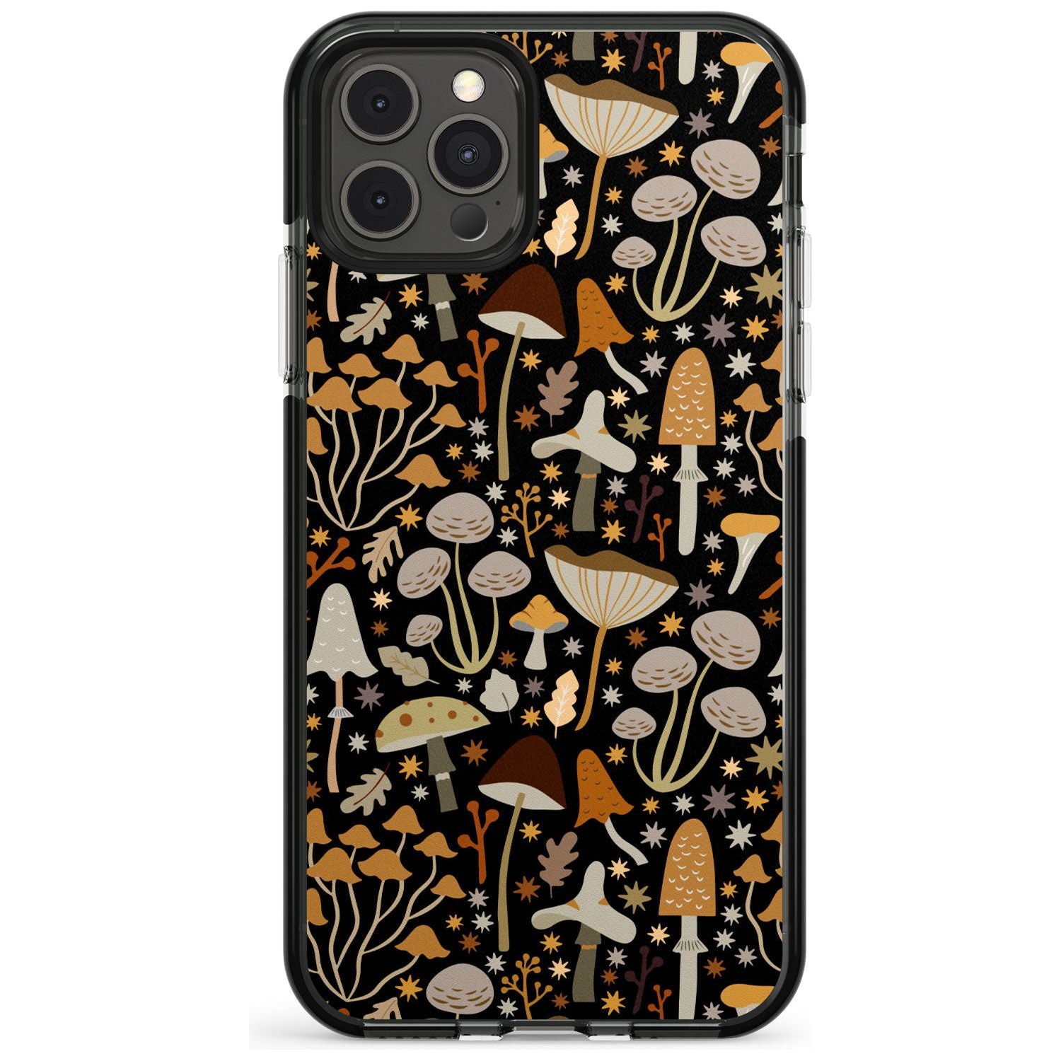Sentimental Mushrooms Pattern Black Impact Phone Case for iPhone 11