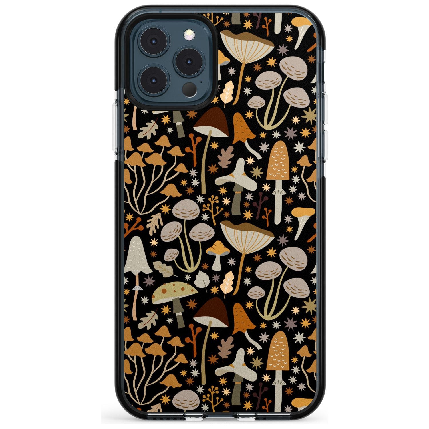 Sentimental Mushrooms Pattern Black Impact Phone Case for iPhone 11