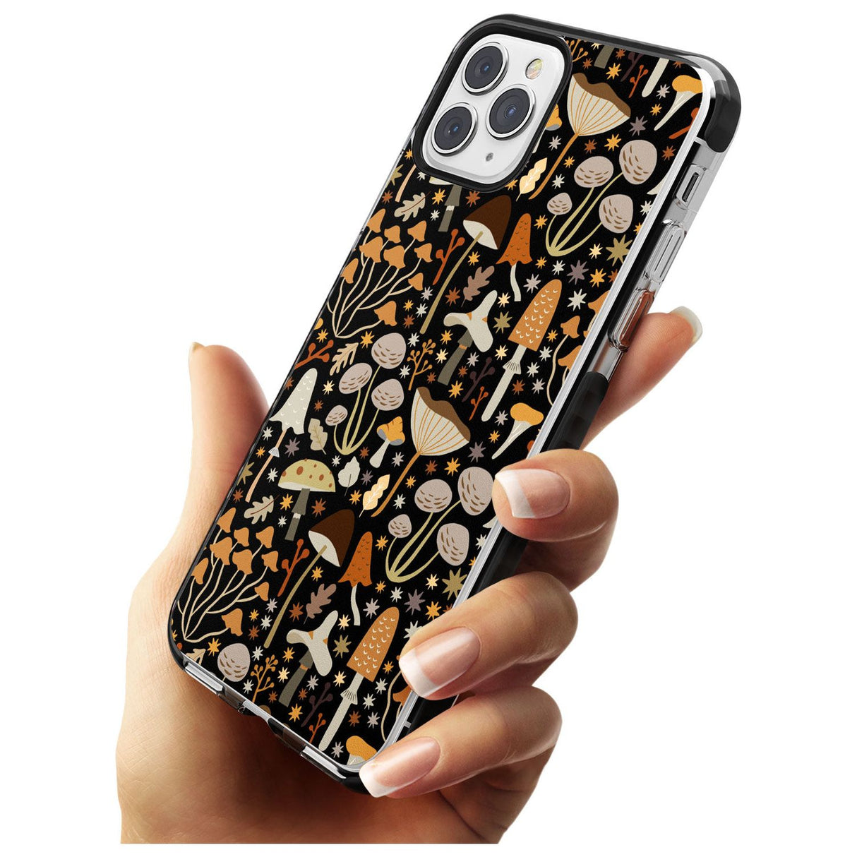 Sentimental Mushrooms Pattern Black Impact Phone Case for iPhone 11