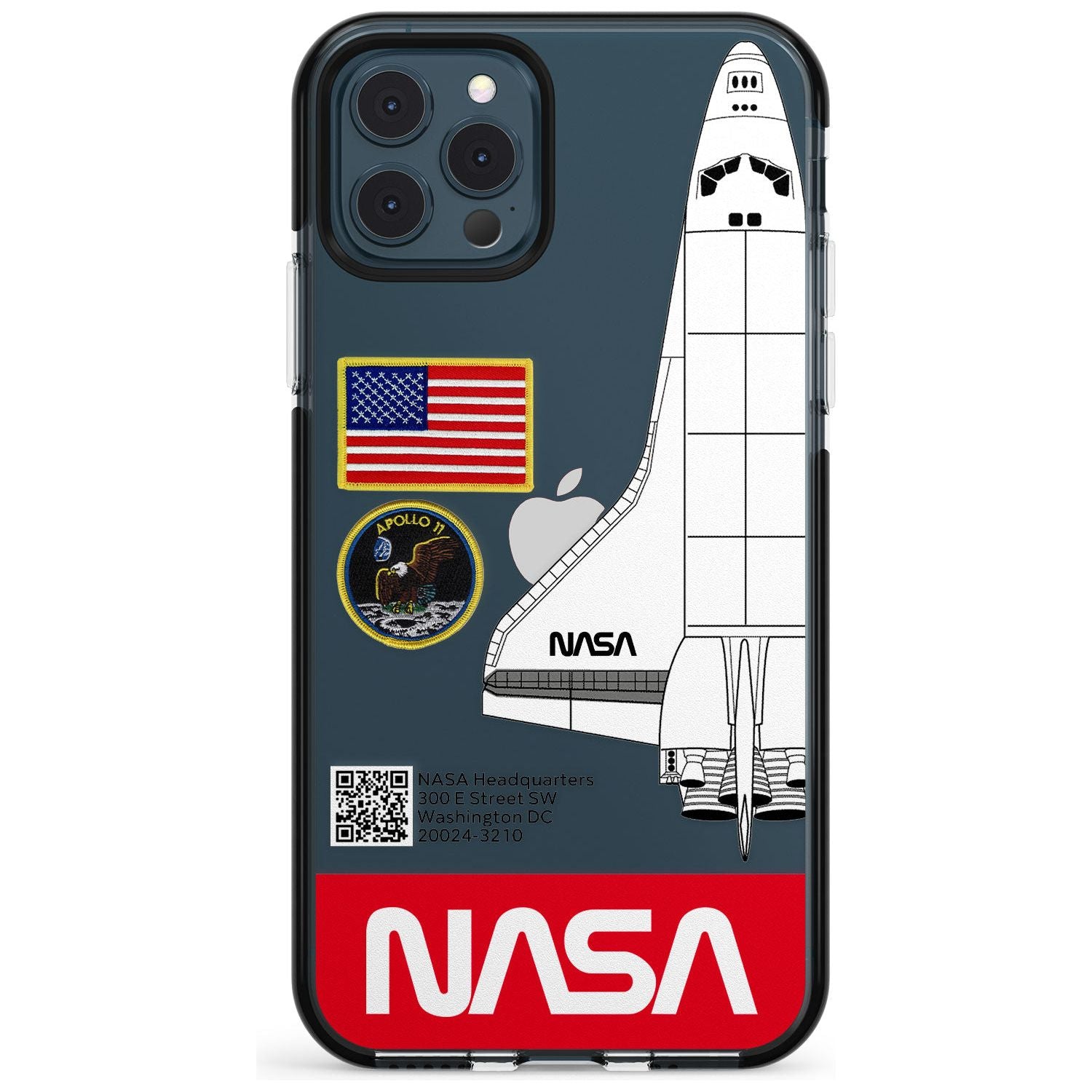NASA Apollo 11 Black Impact Phone Case for iPhone 11
