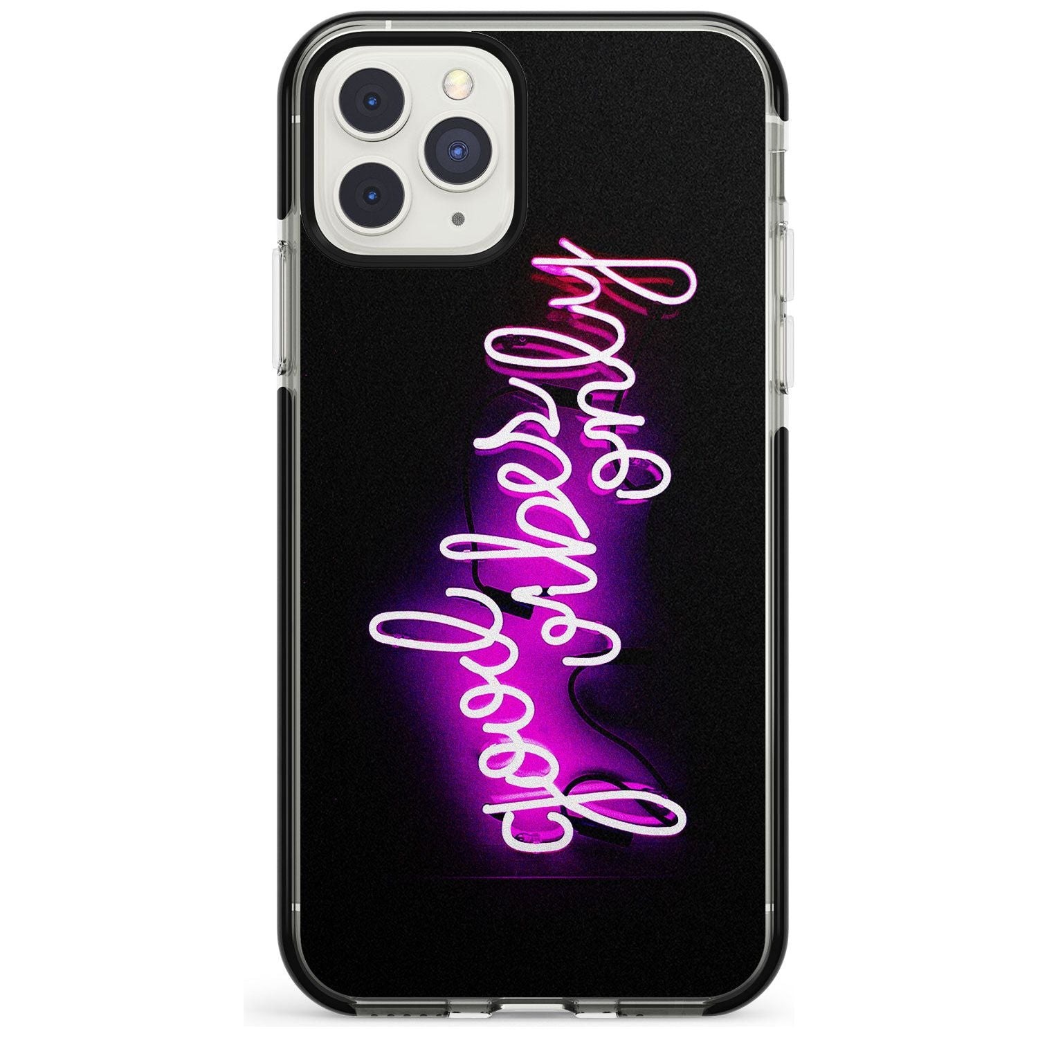 Good Vibes Only Pink Neon iPhone Case  Black Impact Phone Case - Case Warehouse