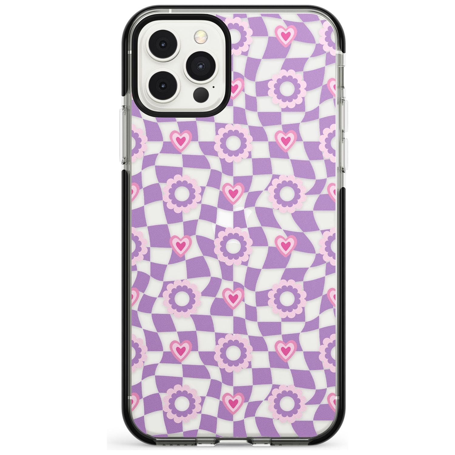 Checkered Love Pattern Black Impact Phone Case for iPhone 11
