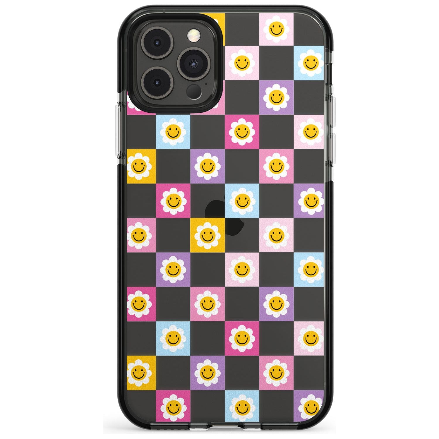 Daisy Squares Pattern Black Impact Phone Case for iPhone 11