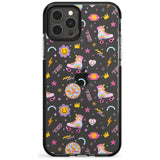 Roller Disco Pattern Black Impact Phone Case for iPhone 11