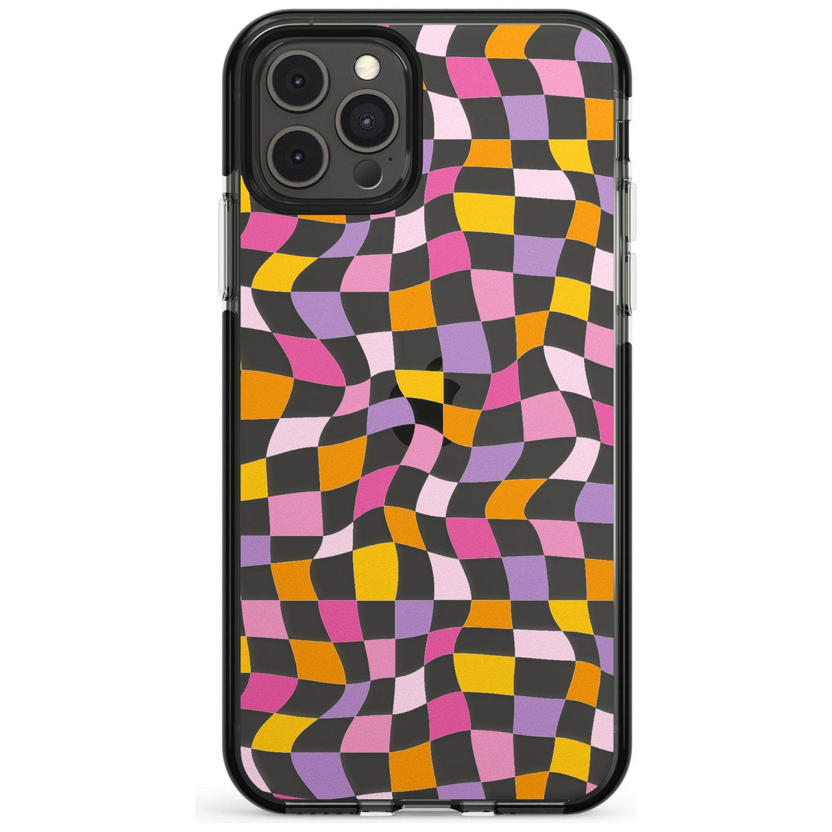 Wonky Squares Pattern Black Impact Phone Case for iPhone 11