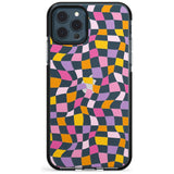 Wonky Squares Pattern Black Impact Phone Case for iPhone 11