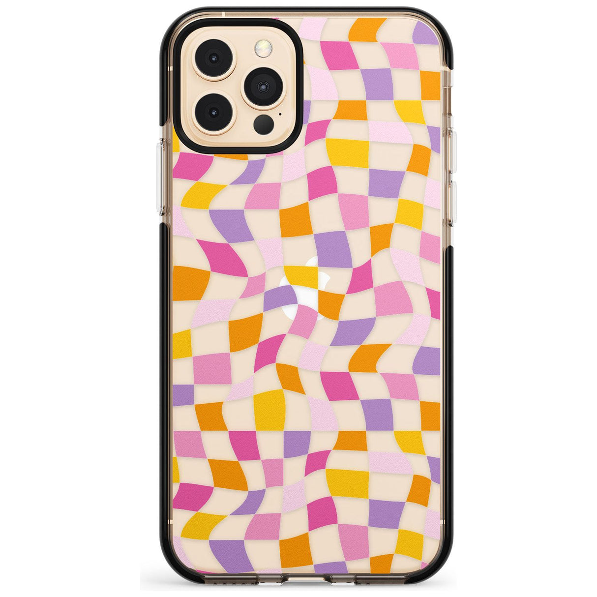 Wonky Squares Pattern Black Impact Phone Case for iPhone 11