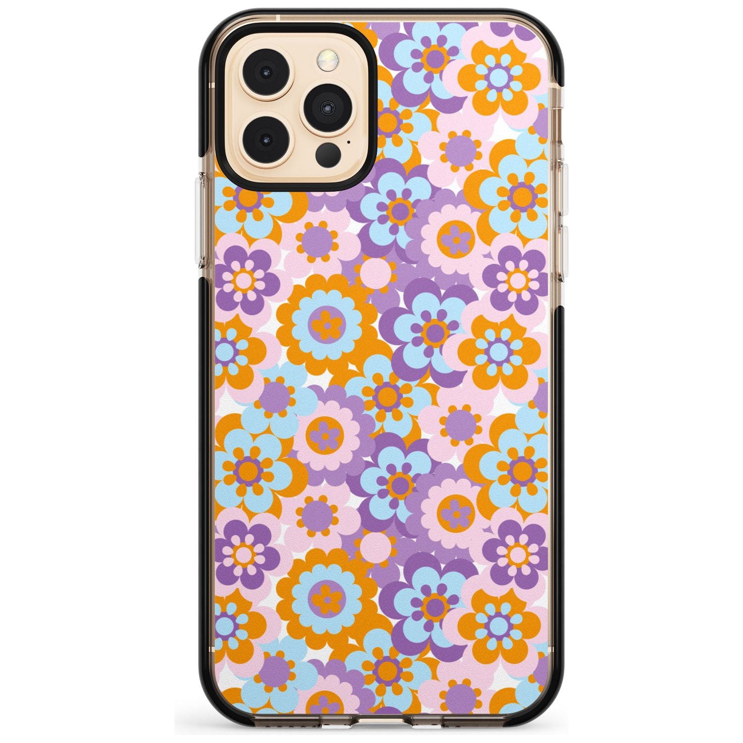 Flower Power Pattern Black Impact Phone Case for iPhone 11