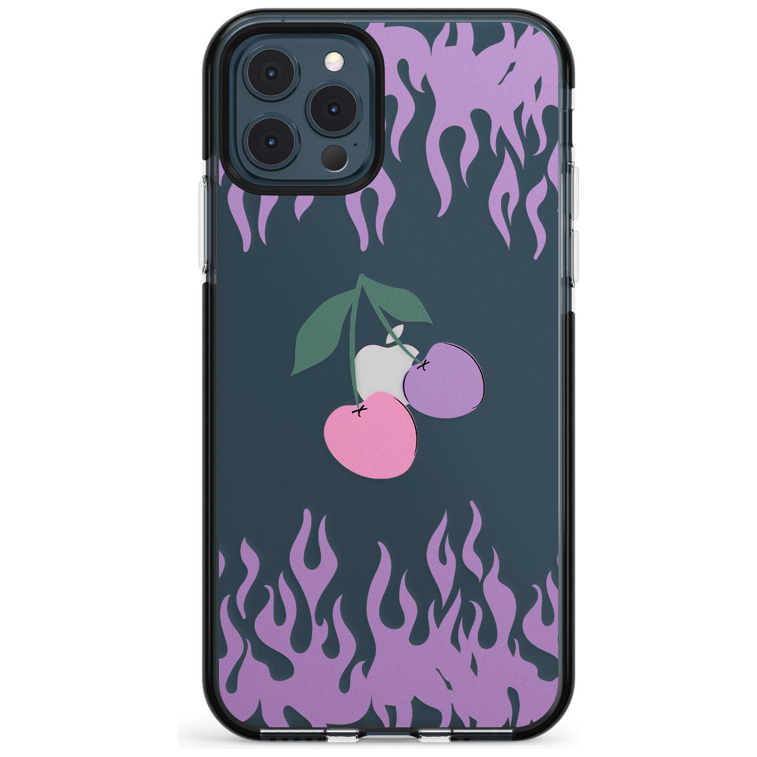 Cherries n' Flames Black Impact Phone Case for iPhone 11