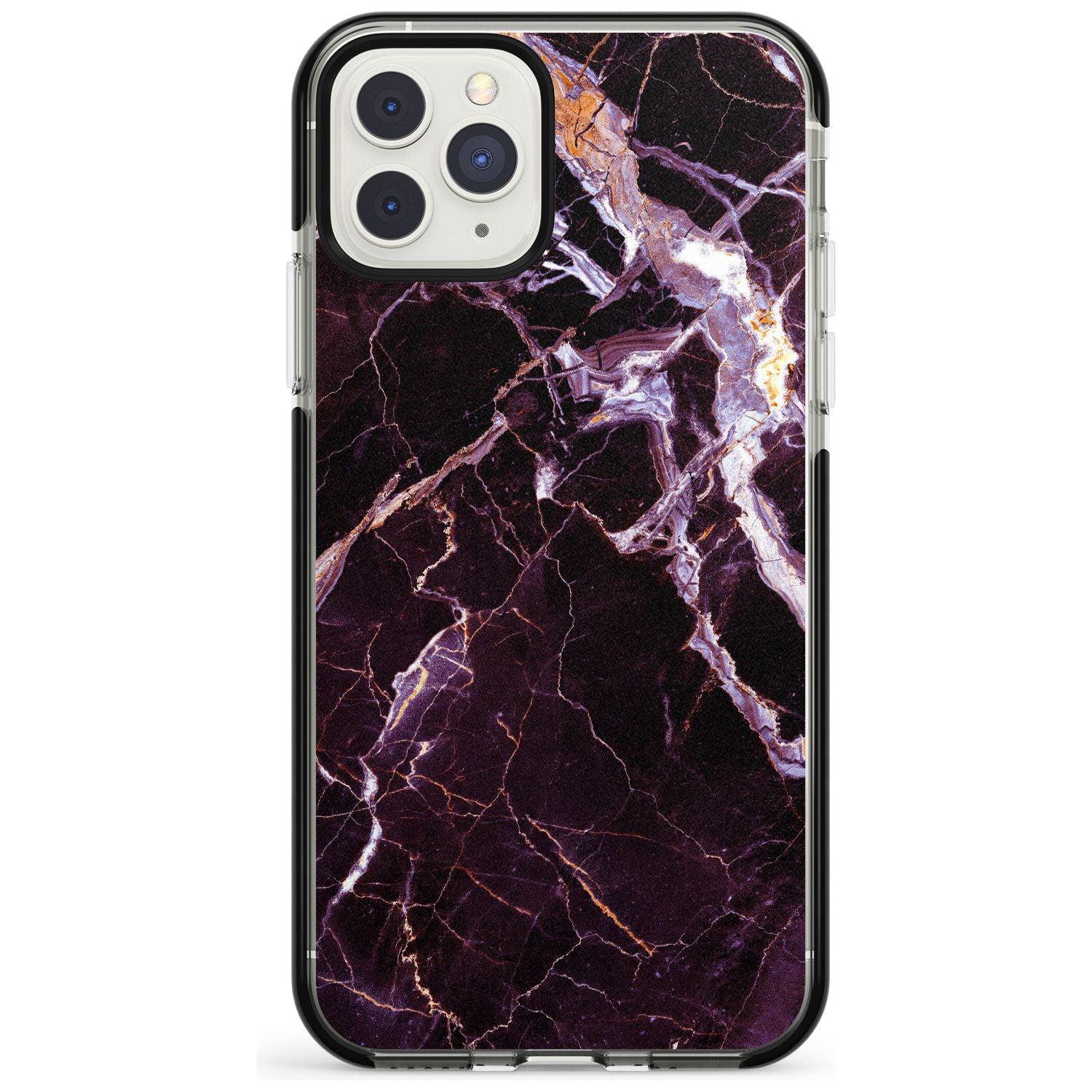 Black, Purple & Yellow shattered Marble Black Impact Phone Case for iPhone 11 Pro Max